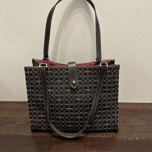 Kate Spade New York Vintage Black Quilted Monogram Shoulder/Handbag